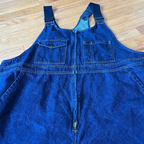 Vintage 100% Cotton Denim Jean Overall Cutoff Shorts sz 50 - Picture 2 of 9